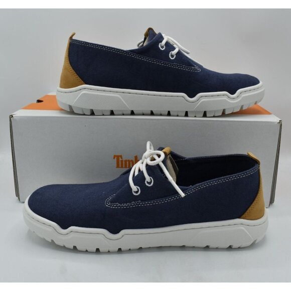 Timberland Mens Size 8 Timberloop Go Roam Dark Blue Canvas Lace Up Low Sneakers - Picture 10 of 12